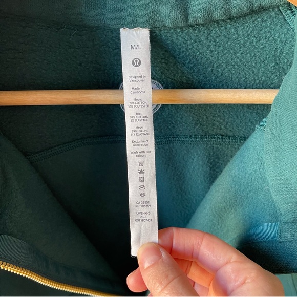RARE COLOR Lululemon Scuba Oversized Funnel Neck M/L Storm Teal Gold - Picture 12 of 13